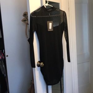 Form fitting mini black dress